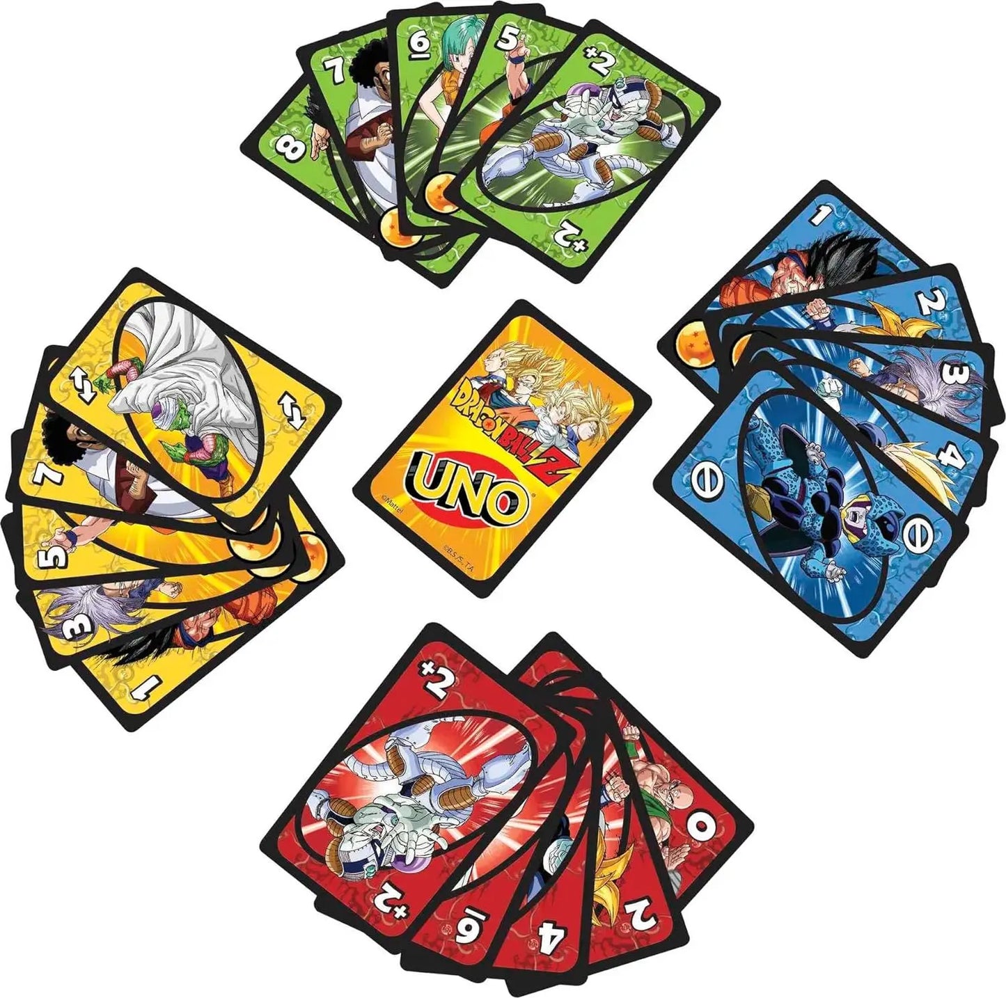 Dragon Ball Z Mattel Games UNO Card Game for Family Night Featuring Tv Show Themed Graphics and a Special Rule for 2-10 Players