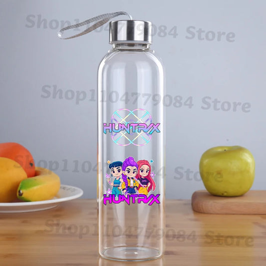 Kpop Demon Hunters: Transparent Water Cup for Men Women Anime Cartoon Simple Cups Students Portable Fashion Water Bottle Gifts