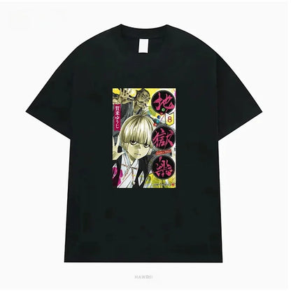 Hell's Paradise: Jigokuraku Short Sleeve T-Shirt Anime Cartoon Print Breathable Cotton Youth Fashion Summer Wear