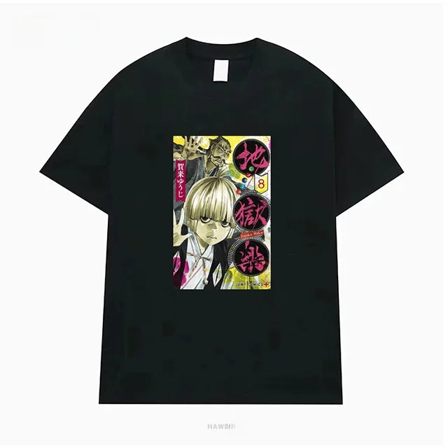 Hell's Paradise: Jigokuraku Short Sleeve T-Shirt Anime Cartoon Print Breathable Cotton Youth Fashion Summer Wear