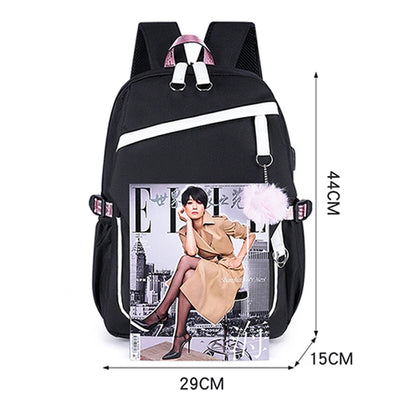 KPop Demon Hunters Fashion Backpack for Boys Girls Anime Cartoon Schoolbag Students Large Capacity Book Stationery Storage Bag