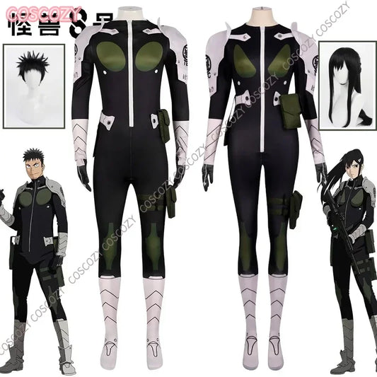 Kaiju No. 8 Kafka Hibino Mina Ashiro Cosplay Costume Wig Jumpsuit Uniform Bag Gloves Monster Sweeper Birthday Suit Props