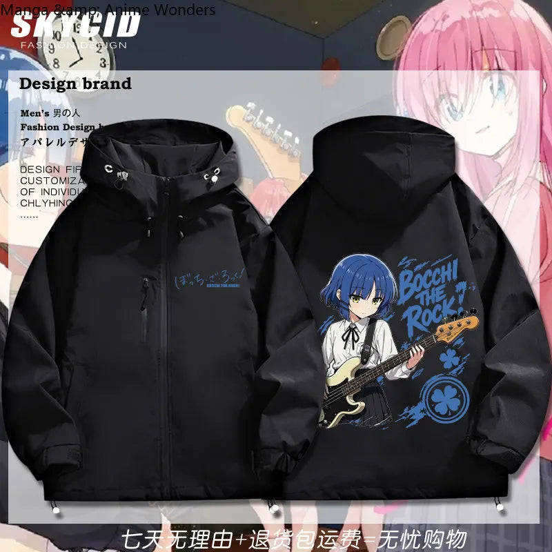 Bocchi The Rock: Yamada Ryo Cosplay Coat Tops Jacket Zipper Fan Figures Halloween Gift Gifts Xmas Role Play Anime