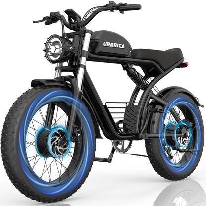 Yowamushi Pedal: Electric Bike for Adults 3000W 1500W 32MPH 48V 23AH Max 75Miles Electric Motorcycle 20" Fat Tire Dirt Bike Shamano 7-Speed EBike