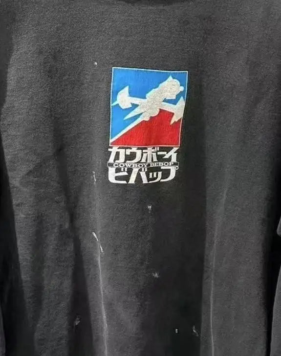 Cowboy Bebop: Long-sleeved Sweatshirt Vintage Saint Print Oversize High Quality Tops Clothing