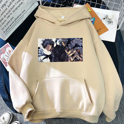 Solo Leveling: Hoodies Oversized Streetwear Long Sleeves Korean Style Popular Classic Simple