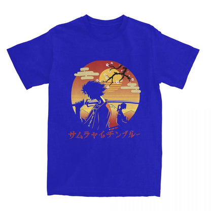 Samurai Champloo: Mugen And Jin T Shirts 100% Cotton Clothing Novelty Short Sleeve Round Neck Tees Plus Size T-Shirt