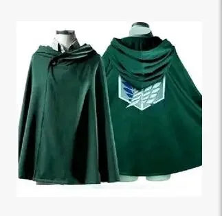 Attack on Titan Cosplay Costumes Giant Cloak with Hat Shingeki No Kyojin Scouting Legion Green Cape Clothes