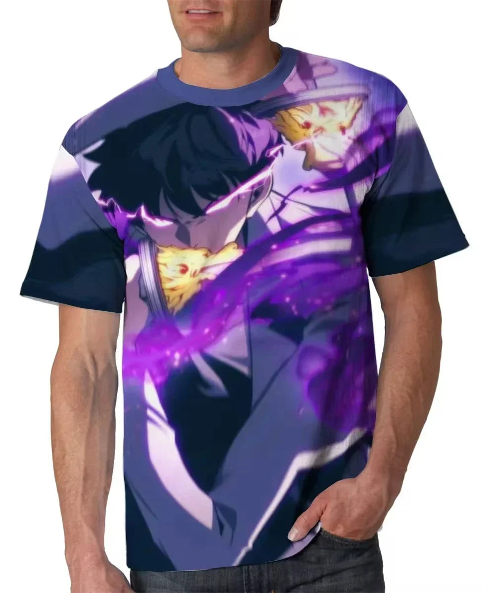 Solo Leveling: 3d Printed Men's T-Shirt Street Fashion Oversized Men's Short Sleeved Casual Round Neck Men's Top