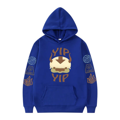 Avatar The Last Airbender: Hoodie Men's and Women's Couple Appa YIP Letter Printed Brushed Anime Sports Shirt Pullover Top