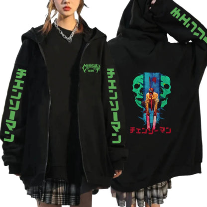 Chainsaw Man: Denji Demon Hoodie Men Anime Zip Up Hoodies Print Anime