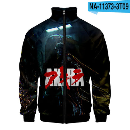 Akira:  3D Print Stand Collar Hoodie Hip Hop Men Women Zipper Hoodies Jacket Sweatshirts Clothes