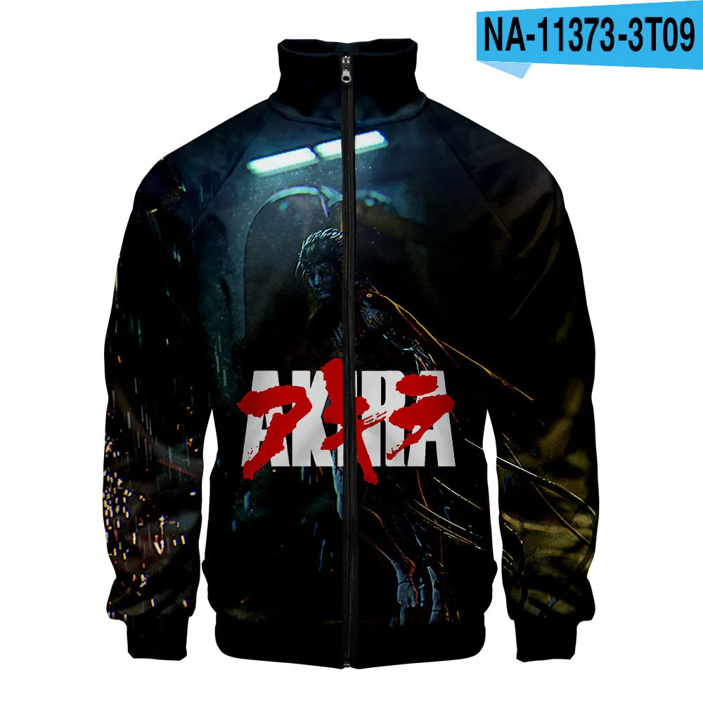 Akira:  3D Print Stand Collar Hoodie Hip Hop Men Women Zipper Hoodies Jacket Sweatshirts Clothes