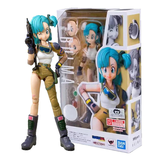 Dragon Ball: 13.5cm AnimeFigures Bulma Goku Action Figure Movable PVC Collection Doll SHF Childhood Son Goku Figurine Model Toys