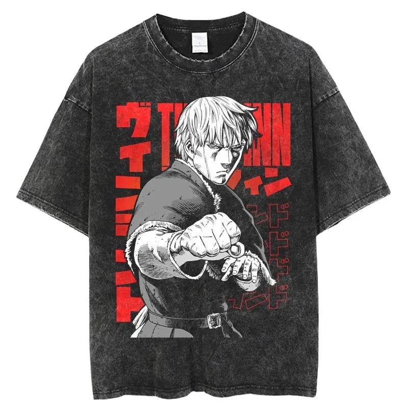 Vinland Saga: Manga T Shirt Men Women Washed Cotton T-shirt Harajuku Streetwear Men's Clothing Summer Casual Short Sleeve Tees