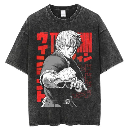 Vinland Saga: Manga T Shirt Men Women Washed Cotton T-shirt Harajuku Streetwear Men's Clothing Summer Casual Short Sleeve Tees