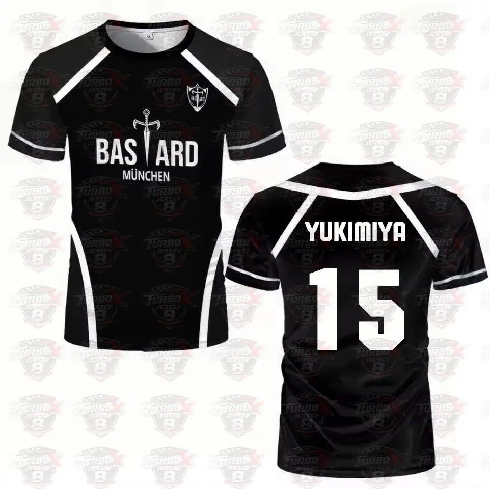 Blue Lock: Anime Shirt Black And White Maillot Men's Football T-shirt Kaiser Isagi Training Breathable Sports Men's T-shirt