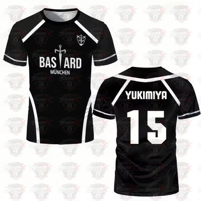 Blue Lock: Anime Shirt Black And White Maillot Men's Football T-shirt Kaiser Isagi Training Breathable Sports Men's T-shirt