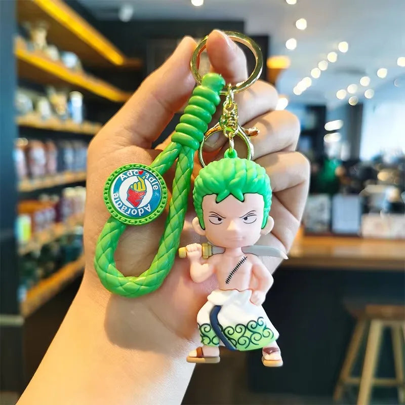 One Piece:MINISO  keychain pendant cartoon Luffy Dragon anime doll creative car keychain bag pendant accessories children's gift