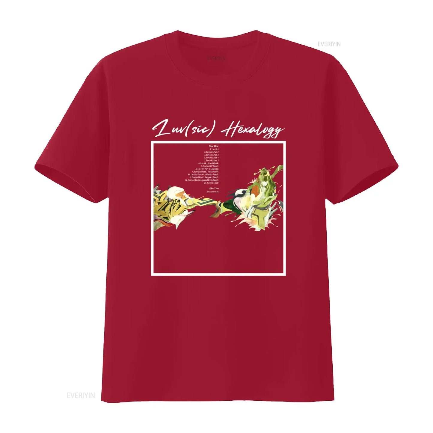 Samurai Champloo: Nujabes Luv Sic Hexalogy Tracklist T Shirt Pocket Back Print Shing02 Design Unique Music Themed vintage Washed Versatile