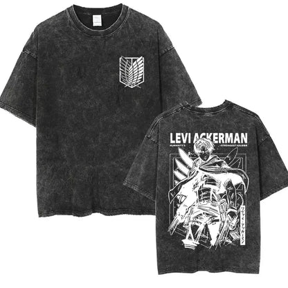 Attack on Titan: Men Women Cartoon Manga Merch Tshirt Men's Oversized T Shirts Washed Vintage Anime Attack on Titan Reiner Braun Graphic T-shirts