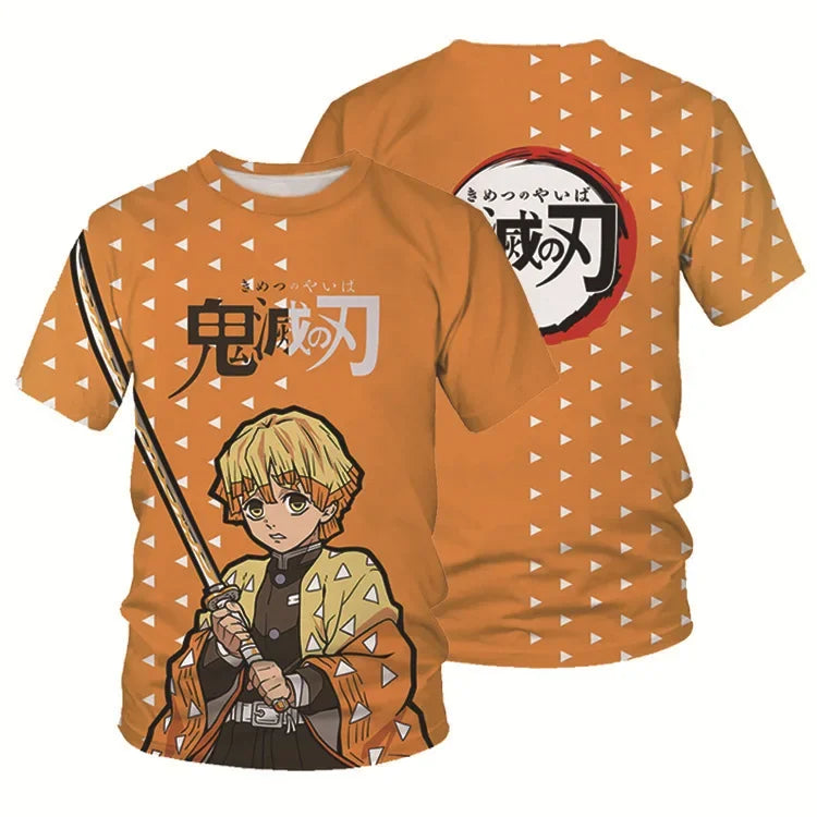 Demon Slayer: Kamado Tanjirou  T shirt 3D  Short Sleeve Y2k Tees