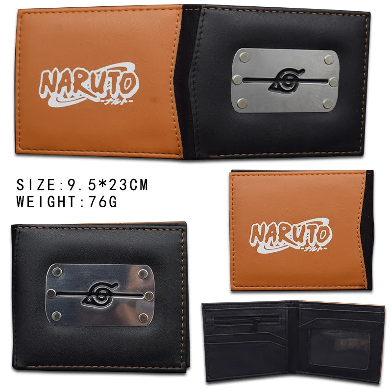 Naruto: Sasuke Cartoon PU Wallet Creative Simple Foldable Coin Purse Multifunctional Card Boys Gift