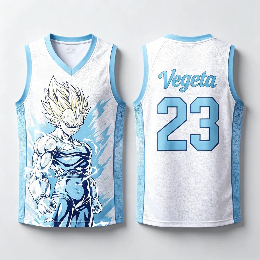 Dragon Ball: Vegeta Super Saiyan #23 Basketball Jersey Tank Top Anime Print Breathable Sportswear Unisex Streetwear for Fans Kids
