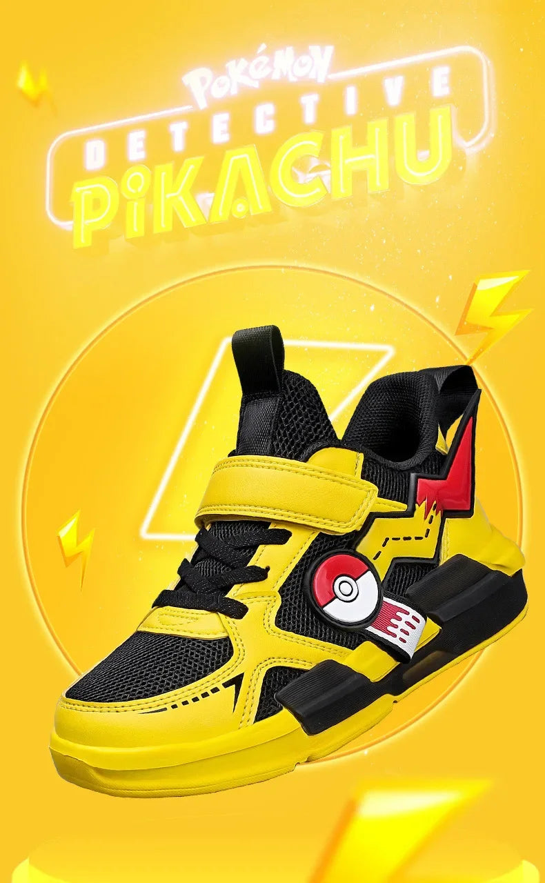 Pokemon: Pikachu  Children Cartoon Sports Shoes Fashion Anime Boy Girl Sneakers Student Casual Running Shoe Breathable Lightweight