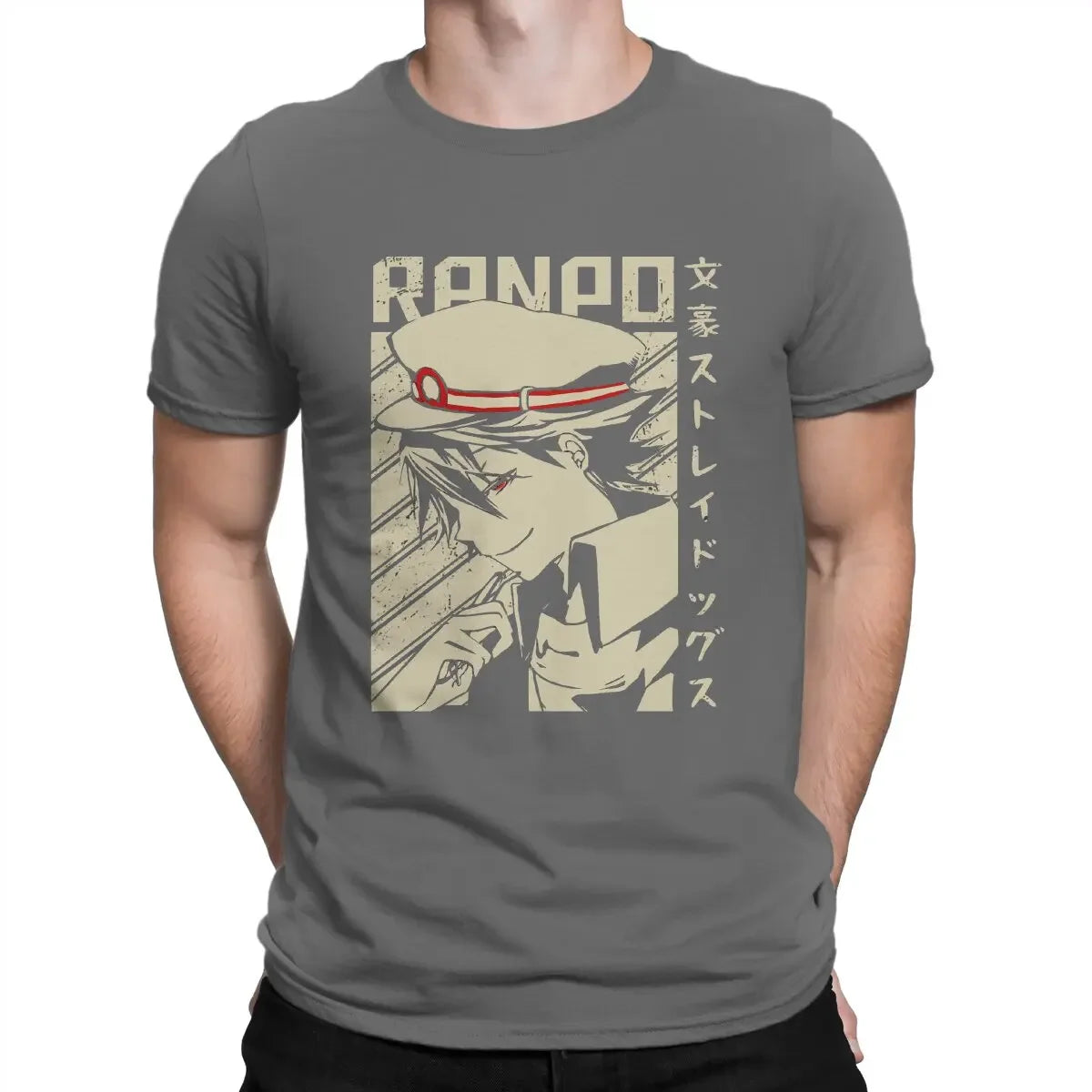 Bungou Stray Dogs: T-Shirt Round Neck  Tees  Ranpo Edogawa T Shirt  Short Sleeve Clothes Graphic