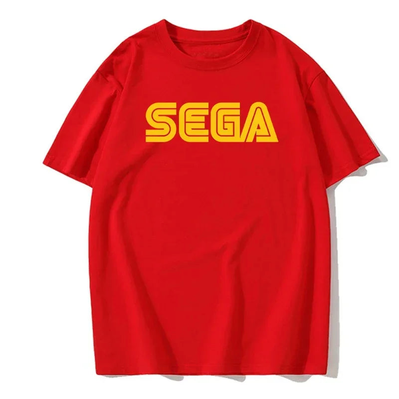 Sonic the Hedgehog: Sega Logo Men T Shirts Summer Casual Short Sleeve Fashion Streetwear Harajuku Tshirt Korea Style Game Fans Male Tees