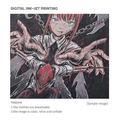 Bleach: Zaraki Kenpachi T Shirts Oversized Vintage Washed  T-shirt Manga Kurosaki Ichigo T Shirt Renji Uryuu Tops Tees Man