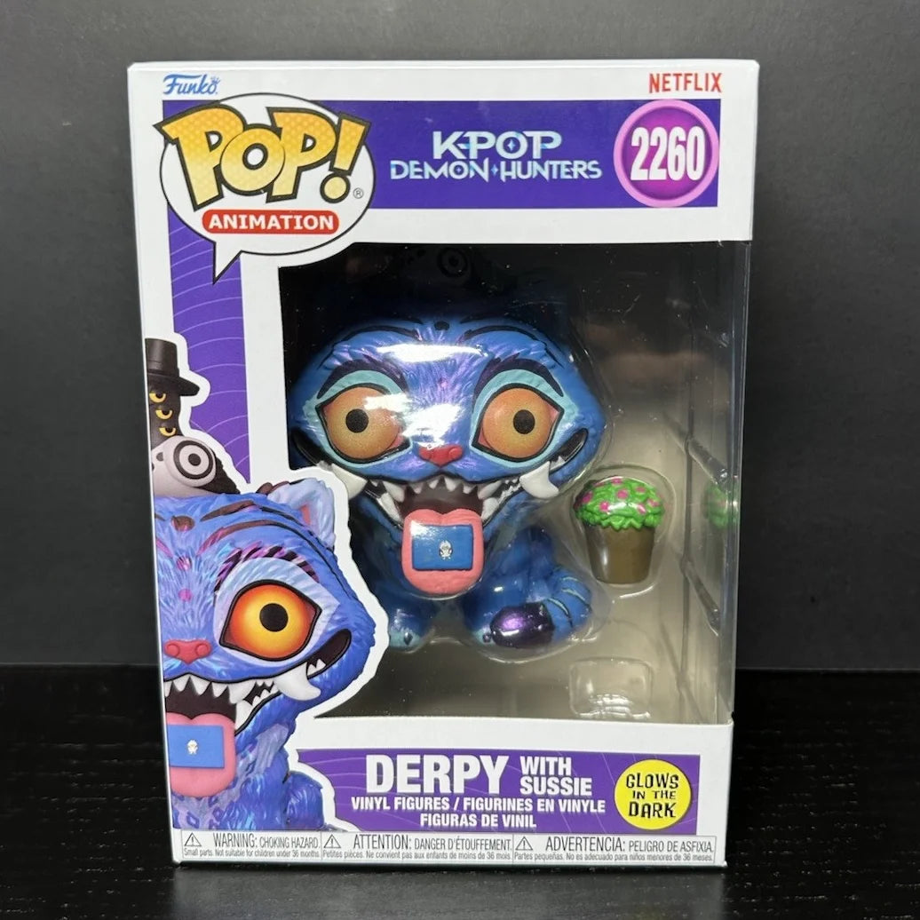 KPop Demon Hunters: Derpy with Sussie (Glow)Figure Funko Pop! #2260 Official Authentic Limited Edition Figures KPop Fans Gift Toy