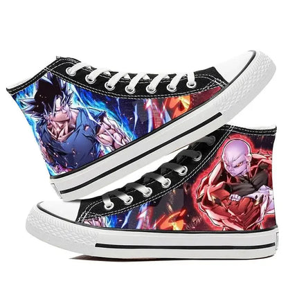 Dragon Ball:  Hand-painted graffiti printing men's high-top canvas shoes goku