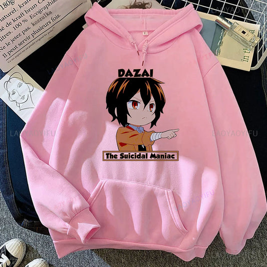 Bungo Stray Dogs: Osamu DAZAI Hoodie Anime Print Manga Kawaii Graphics Hooiharajuku