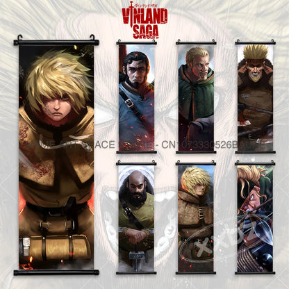 Vinland Saga: Hanging Painting Thorfinn Karlsefni Anime Decorative Poster Leif Ericson Room Decor Scroll Picture Cartoon Wall Art