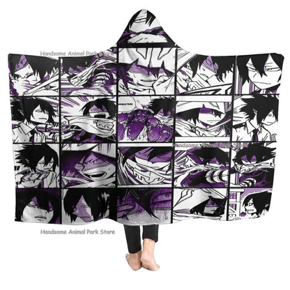 My Hero Academia: Collage Soft Warm Hooded Blanket Kirishima Tamaki Amajiki Kaminari Denki Midoriya Izuku