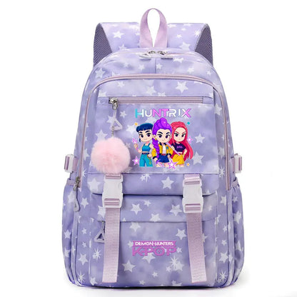 KPop Demon Hunters: Student Backpack Large Capacity Schoolbag Teenagers Student Backpack Women's Travel Laptop Bagpack