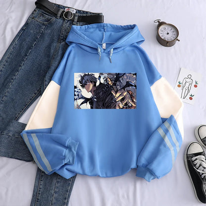 Solo Leveling: Hoodies Oversized Streetwear Long Sleeves Korean Style Popular Classic Simple