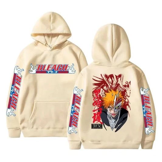 Bleach: Hoodies Graphic Kurosaki Ichigo Printed Hooded Sweatshirts Unisex Fashion Casual Sportwear Pullover Tops