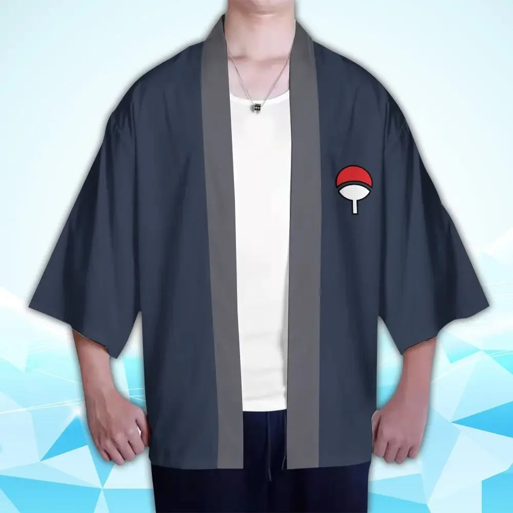 Naruto: Akatsuki Uzumaki Itachi Red Cloud Kimono Shirt Haori Yukata Printing Cosplay Robe Costume Christmas Festival Gifts