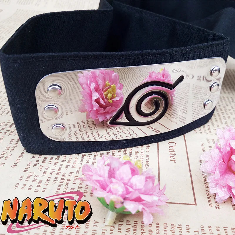 Naruto: Headband Cosplay Anime Action Figures Uzumaki Uchiha Metal Gold-plated Forehead Protector Halloween Birthday Party Toys