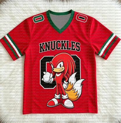 Sonic The Hedgehog: Personalized Sonic Football Jerseys for Adult Summer V-neck Sports T Shirts Sonic Cosplay Clothing  Football T Shirts