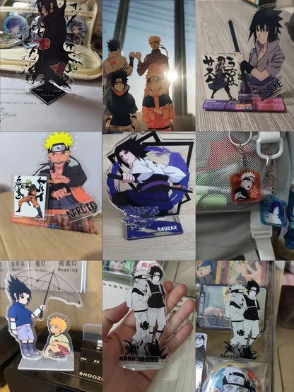 Naruto: 8CM 12pcs  Figure Akatsuki Acrylic Stand Mini Uchiha Itachi Statue Nagato Action Figure Deidara Doll Desk Ornaments Toys