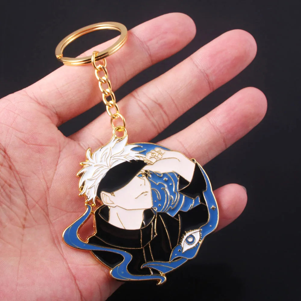 Jujutsu Kaisen: Gojo Satoru Fushiguro Megumi Figure Enamel Pendant Keyring High Quality Props Jewelry Gifts