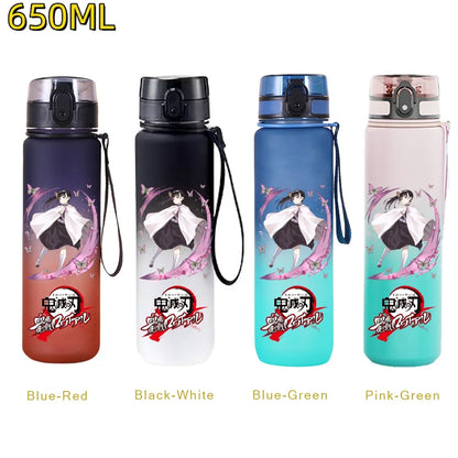 Demon Slayer: 650ML Kamado Tanjirou Water Bottle Kamado Nezuko Kochou Shinobu Fitness Drink Bottle Kettle Travel Office Jugs