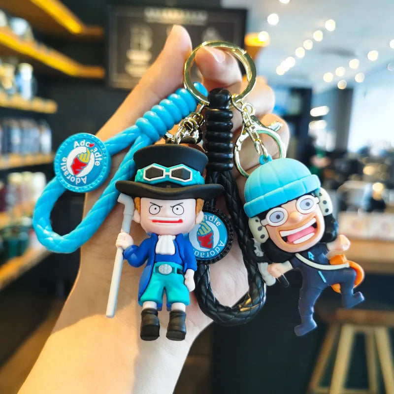 One Piece:MINISO  keychain pendant cartoon Luffy Dragon anime doll creative car keychain bag pendant accessories children's gift