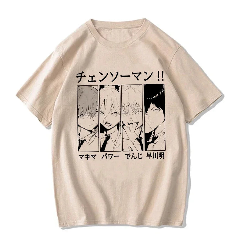 Chainsaw Man:  T Shirt Cartoon Pochita T-shirt Makima Harajuku Graphic Tees Clothing Tops Tshirt Manga