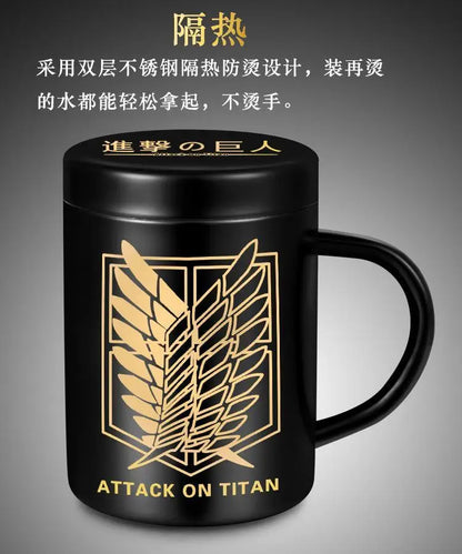 Attack on Titan: peripherals 304 stainless steel mug two-dimensional creative cartoon wings of freedom water cup gift