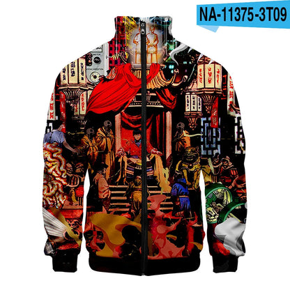 Akira:  3D Print Stand Collar Hoodie Hip Hop Men Women Zipper Hoodies Jacket Sweatshirts Clothes